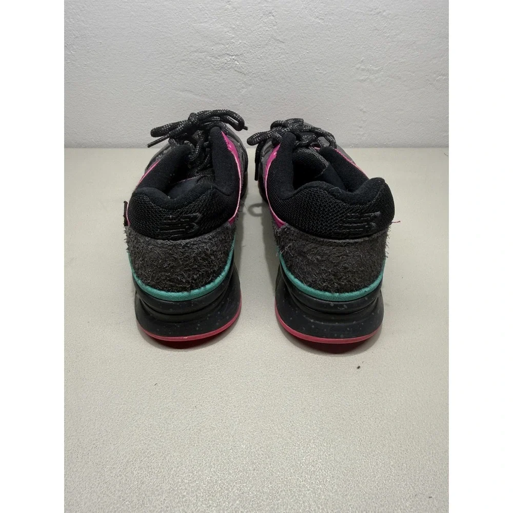Women's Size 8.5 New Balance 997S Cordura Sneakers Black With Pink And Teal